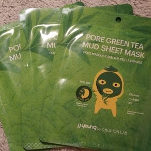 3 JJ Young green tea mud sheet masks